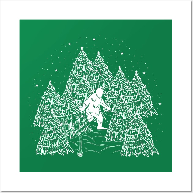 A Bigfoot Christmas Wall Art by Desdymona